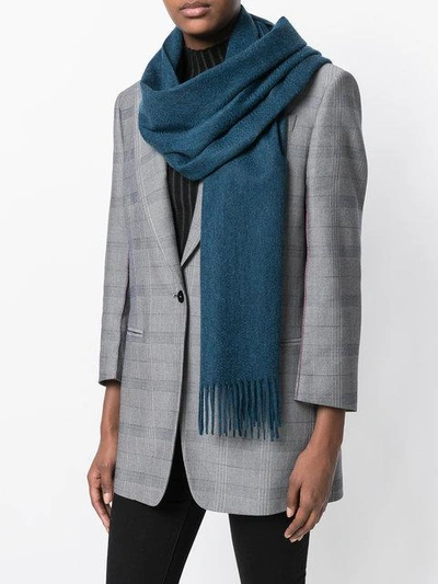 Shop N•peal Large Woven Scarf In Blue