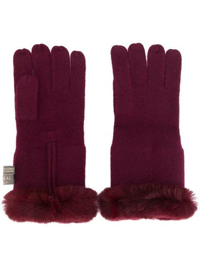 Shop N•peal Handschuhe Mit Pelzbesatz In Red