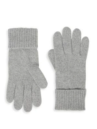 Shop Portolano Folded Cuffs Cashmere Gloves In Light Grey