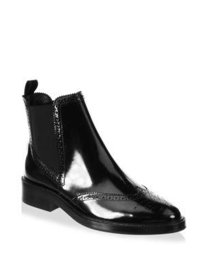 Shop Burberry Bactonul Leather Chelsea Booties In Black