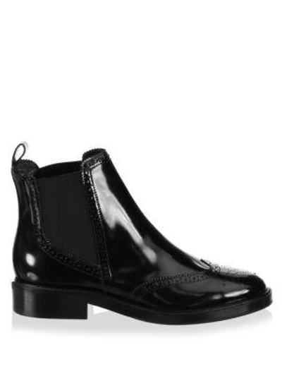 Shop Burberry Bactonul Leather Chelsea Booties In Black