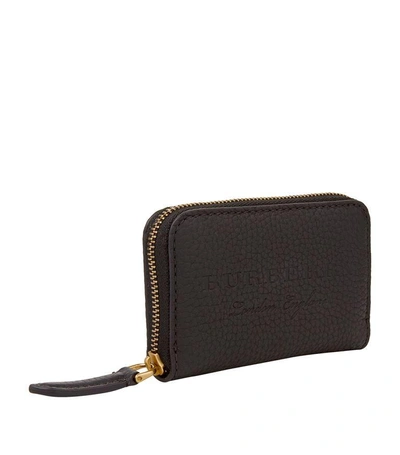 Shop Burberry Grained Leather Coin Purse In Black