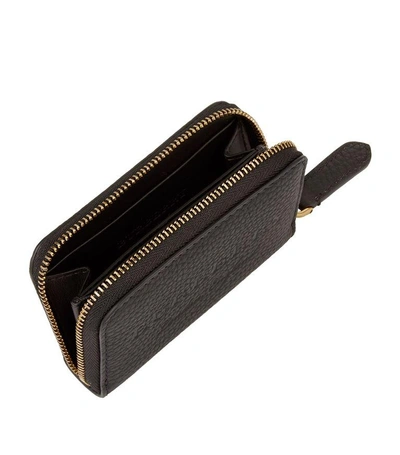 Shop Burberry Grained Leather Coin Purse In Black