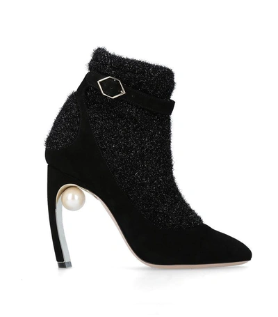 Shop Nicholas Kirkwood Suede Lola Ankle Boots 115 In Black