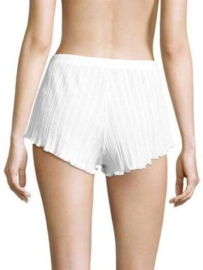 Shop Skin Ruffled Cotton Shorts In White