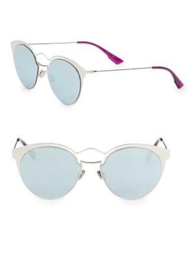 Shop Dior Nebula 54mm Round Sunglasses In Palladium