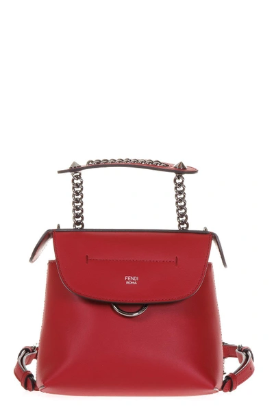 Shop Fendi Back To School Leather Backpack In Strawberry