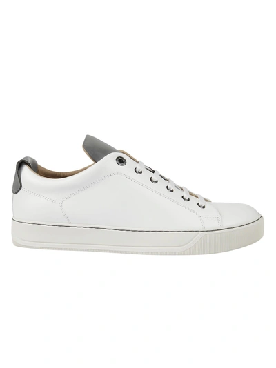 Shop Lanvin Contrast Tongue Sneakers In Bianco