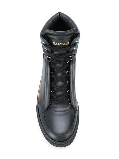 Shop Balmain High Top Sneakers - Black