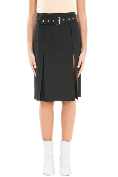 Shop Helmut Lang Kilt Skirt In Black