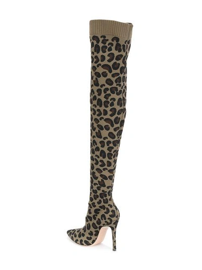 Shop Gianvito Rossi Sauvage Leopard Stretch Boots