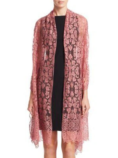 Shop Valentino Lace Shawl In Rose