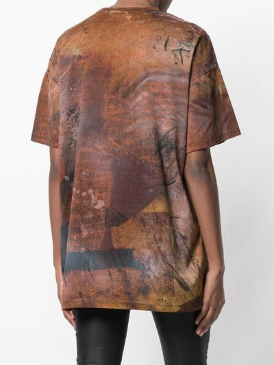 Shop Balmain Printed T-shirt In Brown