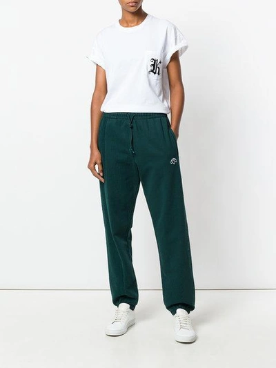 Shop Adidas Originals By Alexander Wang In Out Track Trousers - Green