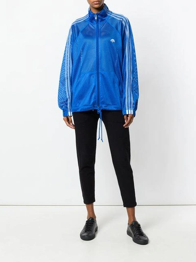Shop Adidas Originals By Alexander Wang Mesh Zipped Track Top In Blue