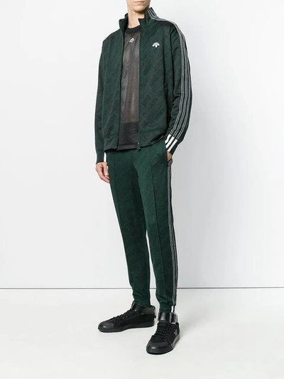 Shop Adidas Originals By Alexander Wang Jacquard Track Trousers - Green