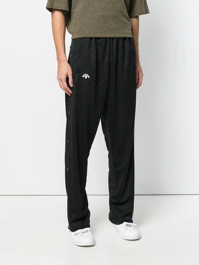 Shop Adidas Originals By Alexander Wang Jacquard Snap Track Trousers - Farfetch In Black