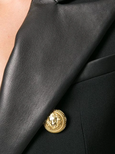 Shop Balmain Button Embellished Blazer In Black