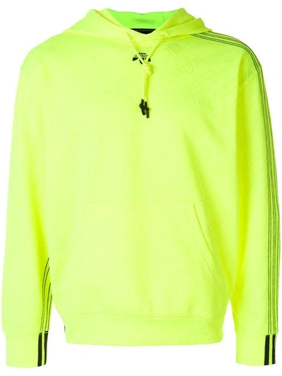 Shop Adidas Originals By Alexander Wang Jacquard Hoodie In Yellow