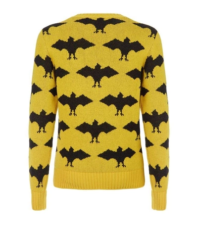 Shop Gucci Bat Crew Neck Sweater In Yellow