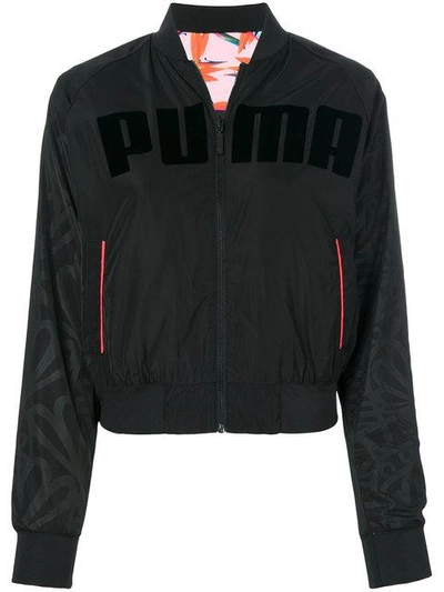 Shop Puma X Sophia Webster Logo Print Bomber Jacket - Black
