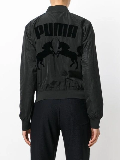 Shop Puma X Sophia Webster Logo Print Bomber Jacket - Black