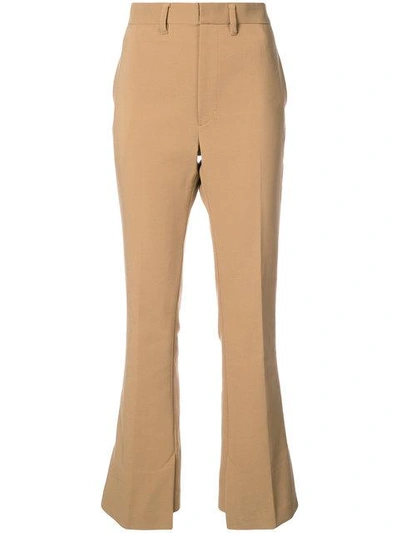 Shop Toga Flared Tailored Trousers - Brown