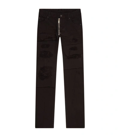 Shop Dsquared2 Ripped Denim Jeans In Black