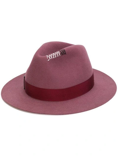 Shop Borsalino Bow Appliqué Hat In Pink