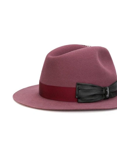 Shop Borsalino Bow Appliqué Hat In Pink