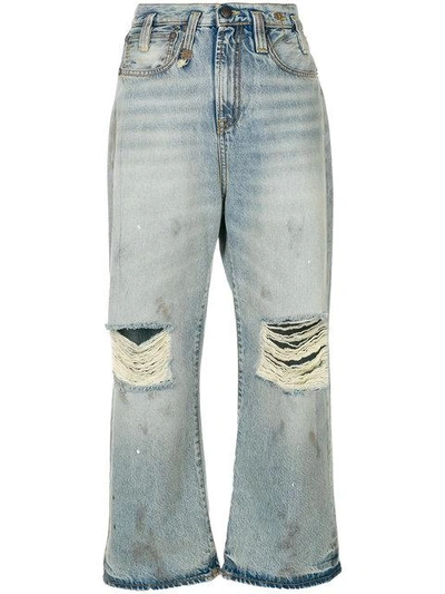 Shop R13 Distressed Wide In Blue