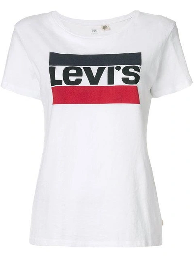 Shop Levi's Logo Print T-shirt In White