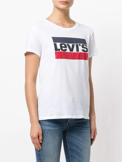 Shop Levi's Logo Print T-shirt In White