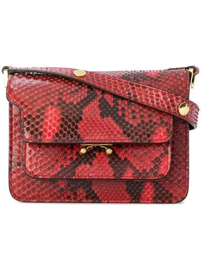 Shop Marni Mini Trunk Shoulder Bag - Red