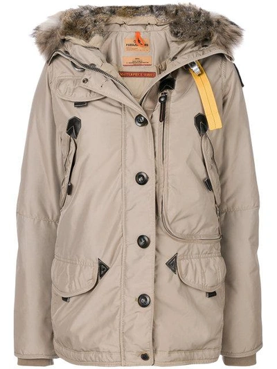 Shop Parajumpers Cargo Pocket Padded Jacket In Neutrals