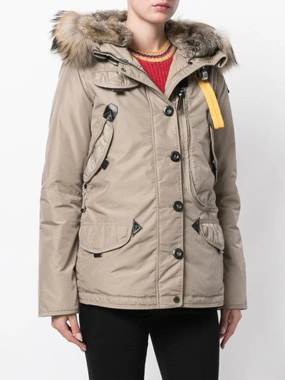 Shop Parajumpers Cargo Pocket Padded Jacket In Neutrals