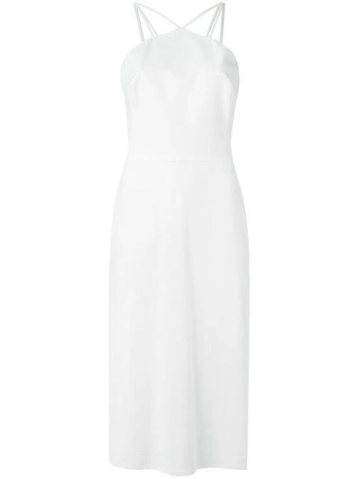 Shop Andrea Marques Straight Midi Dress In White