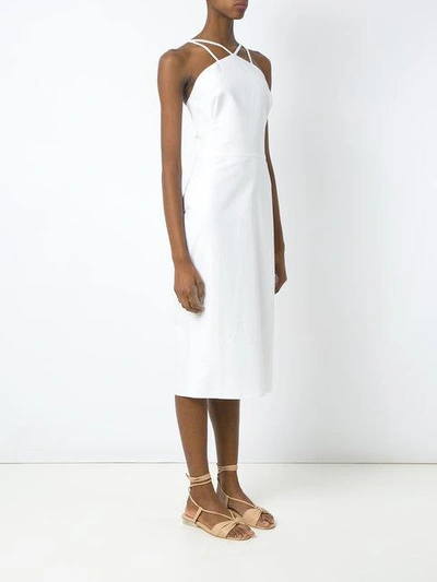 Shop Andrea Marques Straight Midi Dress In White