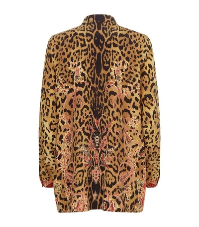 Shop Etro Paisley Leopard Print Shirt In Brown