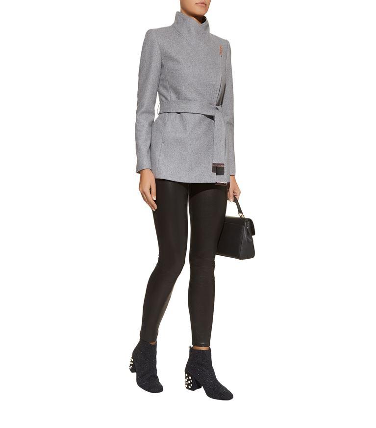 Ted Baker Keyla Short Wrap Coat In Light Gray | ModeSens