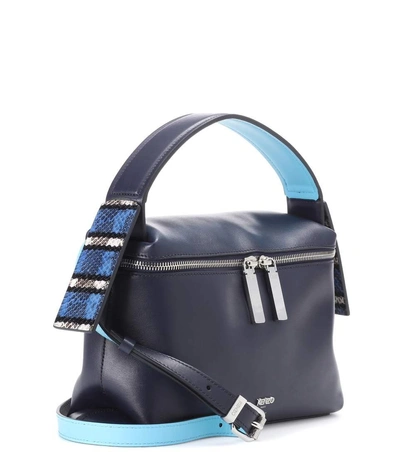 Shop Kenzo Leather Shoulder Bag In Eavy Llue