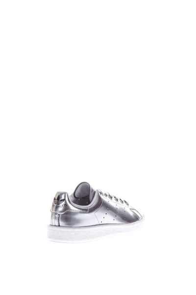 Shop Adidas Originals Stan Smith Metallic Leather Sneakers In Silver