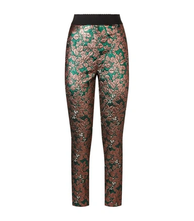 Shop Dolce & Gabbana Jacquard Leggings In Multi