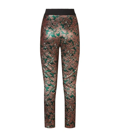 Shop Dolce & Gabbana Jacquard Leggings In Multi