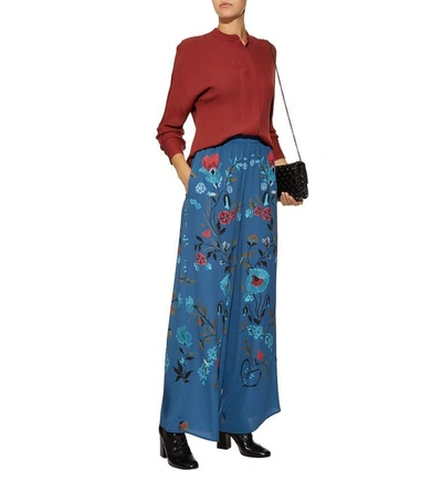 Shop Red Valentino Floral Print Trousers In Multi