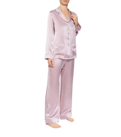 Olivia Von Halle Coco Amethyst Long Silk Pajama Set | ModeSens