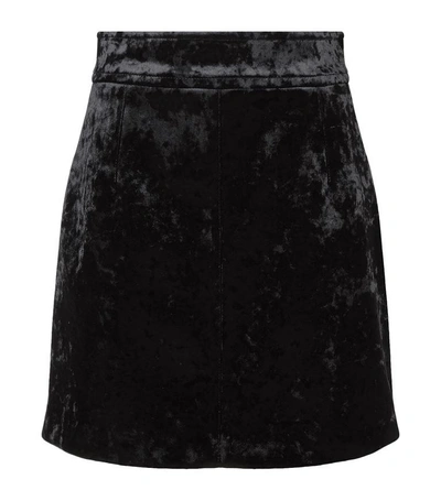 Shop Sandro Velvet Skirt In Black