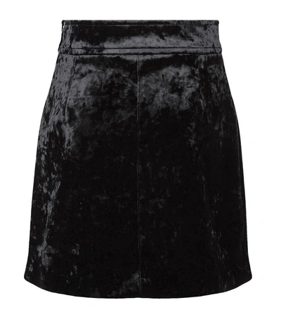 Shop Sandro Velvet Skirt In Black