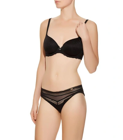 Shop Chantelle Lace Tanga In Black