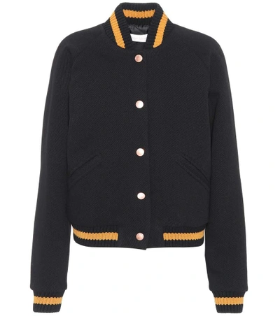 Shop See By Chloé Wool-blend Bomber Jacket In Black